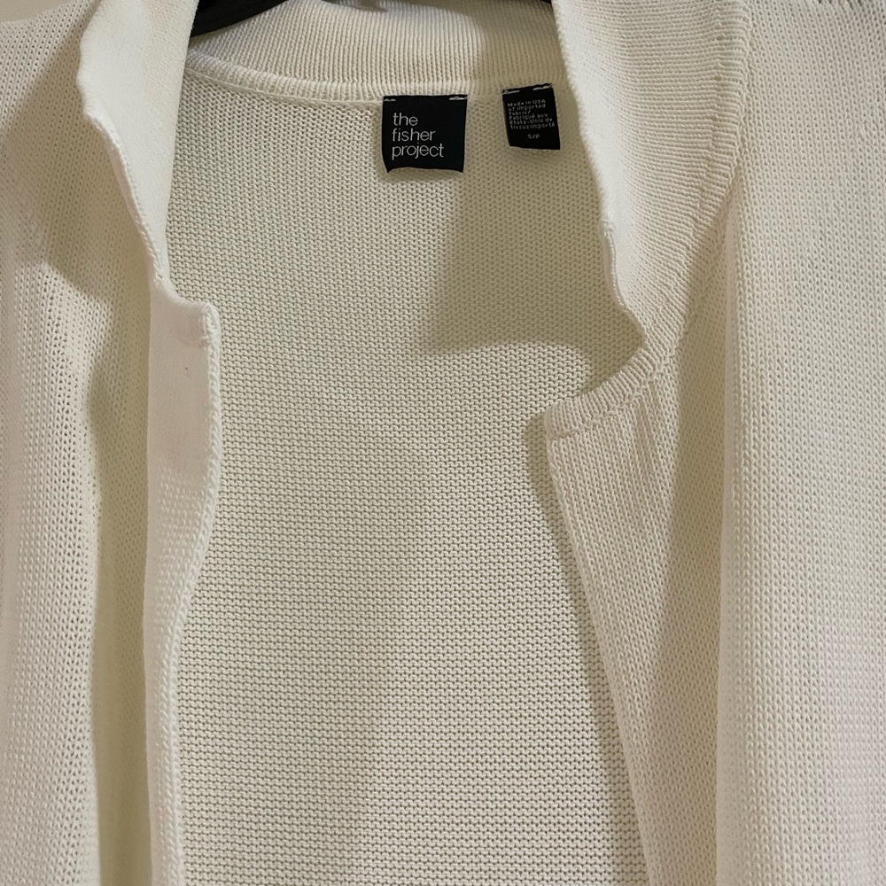 Eileen Fisher white cardigan. size small